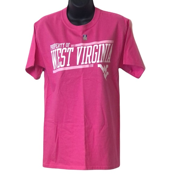 Hanes neon pink West Virginia Crewneck shortsleeved t-shirt Size S/P/CH - Picture 9 of 9